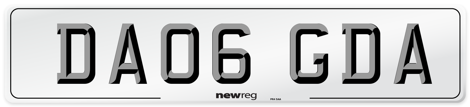 DA06 GDA Number Plate from New Reg